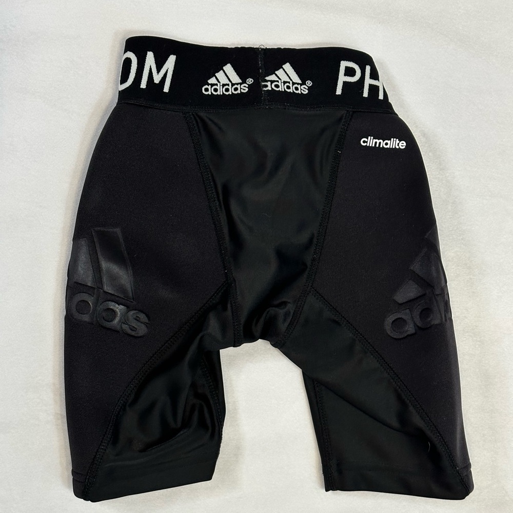ADIDAS Phenom Slider Shorts Base Layer Bottoms Baseball Boys Black Size XS - Picture 2 of 5